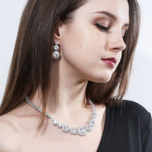 SEQUITO Round Charm Drop Earrings & Choker Necklace Set: A Must-Have Bridal Accessory