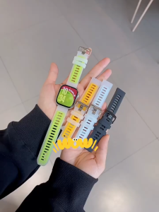 Silicone Two color Strap for iWatch Band S10 9 8 7 6 SE5 4 Ultra 49mm 46 45 44 42mm 41 38mm Waterproof Material Easy Installation Comfortable Sport Band Replacement