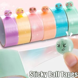 8M Children Funny Sticky Ball Tape Macaron Adhesive DIY Craft Sticky Ball Rolling Tape Toy Stress Relaxing Game Educational Supplies