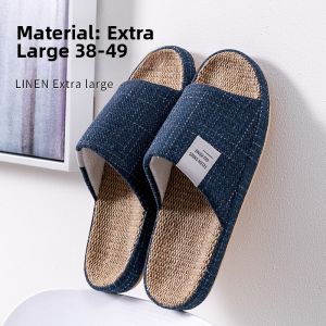 TZLDN | Mens Large Size Flax Summer Indoor Slipper