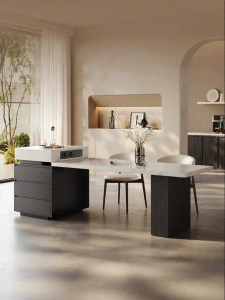 Natural Stone Integrated Kitchen Island Table Multipurpose