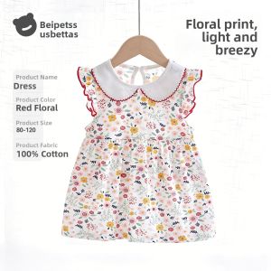 Usbettas | Pure Cotton Thin Baby Dress Floral Princess Style S