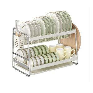 Stainless Steel Kitchen Rack Multifunctional Dish Rack Bowl and Cutlery Storage Cabinet Dish Drain Rack Storage Rack