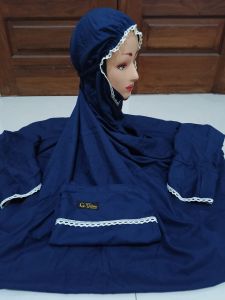 Mukena Terusan Bordir Dewasa Warna Hitam MukenahLajuran/Langsungan/Lajur Premium KAIN Dasar Hitam Rukoh Grosir