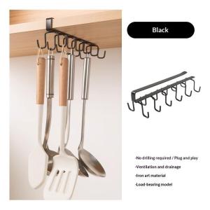 EELHOE | [M] 12 Hooks Kitchen Cup Kitchenware Storage Rack Long Row Cap Bag Tie Scarf Organizer Hanger Cupboard Holder Dormitory Rack