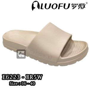 Luofu Women Sendal Luofu Wanita Sendal Slide Wanita Basic Color Warna Pastel Terbaru 2024 E6223 BR5W