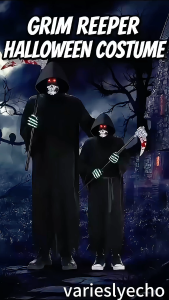 Halloween Costume Grim Reaper Costume Set Black Grim Reaper Cloak For Kids Adult With Mask