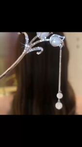 Jepit Rambut Korea 17cm Bahan Alloy Ritme Kuno Tulip Rumbai Tusuk Konde Logam Jurai TKAJ004