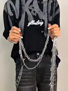 BGS-580 Ikat Pinggang Rantai Dompet Hiasan Celana Jeans DenimBelt Pria / Wanita Gaya ROCK Fashion Style Kekinian
