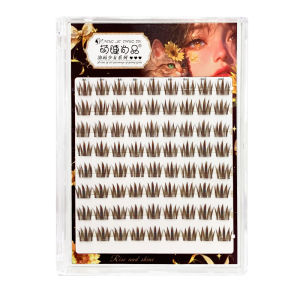 MENGJIESHANGPIN | Deep Brown Bear Mascara False Eyelashes No Glue Cartoon Barbie Camera Ready Natural Eye Lashes Realistic Easy To Use Dense Waterproof Sweatproof