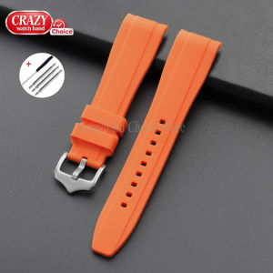 Curved End Rubber Bracelet for Panerai Universal Silicone WatchBand Strap for Omega for Casio Sport Men Women Wristband 20mm22mm