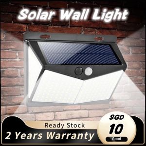 100/212LED Outdoor Solar Light Solar Wall Light Waterproof LED Light Solar Motion Sensor Light Auto on/off Garden Lighting Solar Wall Lamp