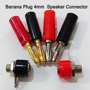 5/10Pcs 4mm Banana Plug & Socket Connector  Lantern Type Audio Speaker Screw Terminal Black Red