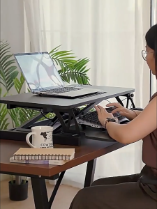 Height Adjustable Standing Wide Sit to Stand Converter Desk Dual Monitor Riser