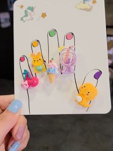 Set 5 nhẫn nhựa cho bé nhẫn đồ chơi dành cho bé gái hoạ tiết hoạt hình đáng yêu BPK011
