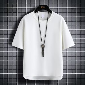 ROMON | Áo thun nam mùa hè Ice Silk mỏng lưới nhanh khô tay ngắn cổ tròn quần áo thể thao thường ngày thoáng khí thoải mái