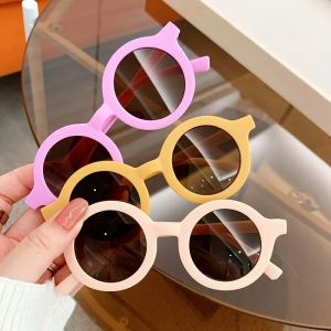 Childrens sunglasses inset style round frame 1-7 year old baby sunglasses sun shading sun protection
