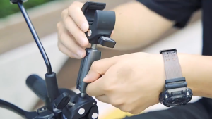 TELESIN Bike & Motorcycle Crab Claw Style Clamp Pipe Mount with Dual 360° Ball Head Swivel Joint Anti Slip Rubber Grip and Adjustable Angle Lock for Action Cameras | JG Superstore