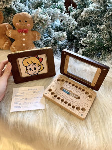 Wooden Tooth Storage Box for Children's Changing Teeth Preservation Box Memorial Box for Boys and Girls Kids Room Organization