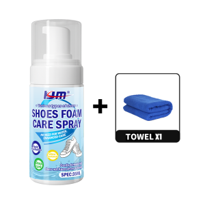 KJM Shoe & Car Leather Foam Cleaner Quick No-Water Cleaning Formula for Sneakers Boots and Upholstery Stain Removal