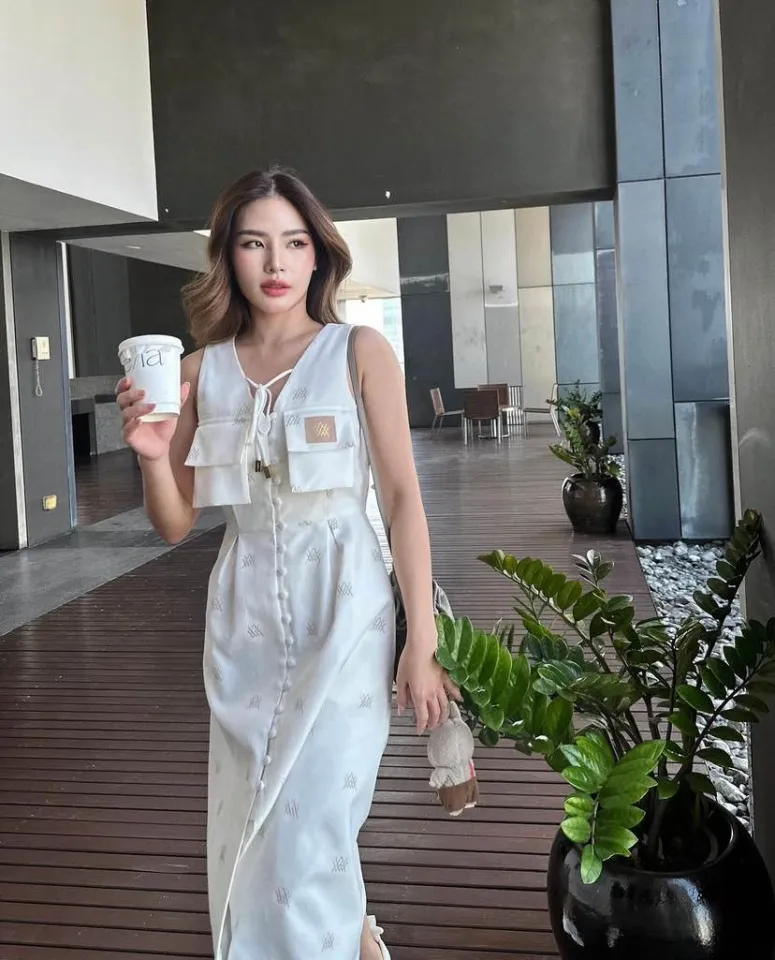 WACAY - Iris Dress (Monogram) เดรส ยาว ลายโมโนแกรม มี 5 สี 