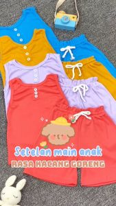 Set Tara Uk Bayi: Setelan Singlet Kaos Lekbong untuk Anak Usia 3 Tahun