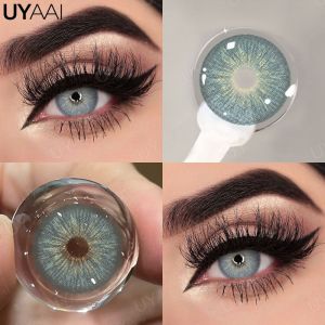 UYAAI | Kính Áp Tròng Màu UYAAI Dùng Một Năm Chất Liệu HEMA Màu Đen Trang Điểm Tự Nhiên Màu Nâu Xanh Làm Đẹp Mắt Mỹ Phẩm.
