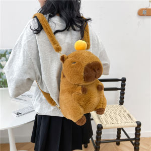 Capybara Plush Backpack Kawaii Fashion Plushie Doll Fur Bag Childrens Bag Shoulder Bag Mini Knapsack Bags Gifts For Girlfriend