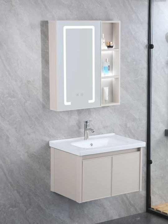 60/80cm Aluminium Bathroom sink cabinet Toilet sink Wall-Mounted ...