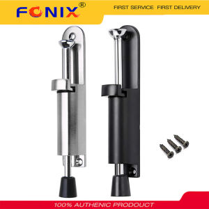 FONIX Kickdown Door Stop Stainless Steel Telescopic Door Stopper Silver Spring Loaded Step-On Door Holder Door Stops Adjustable Heavy Duty Door Locks Holder