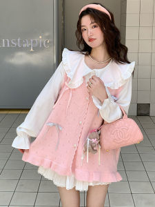 Áo Len Dệt Kim Không Tay Cổ Chữ V Mềm Mại Dễ Thương Cho Nữ Mùa Xuân Thu Áo Len Cardigan Hở Không Tay Dáng Rộng