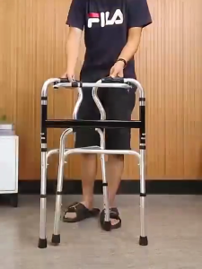 Walker พับได้ 4 ขา วอคเกอร์ 4 ขา อลูมิเนียม ช่วยพยุง พันกระชับ เก้าอี้ มีล้อ น้ำหนักเบา ไม้เท้า