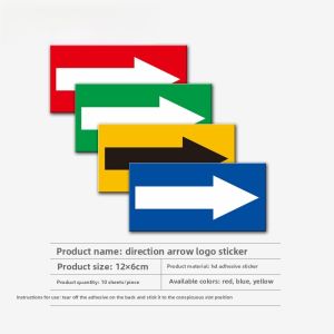 Waterproof Adhesive Arrow Sign Directional Marking Labels Pipeline Flow Indicator Ground Guidance Placards Teaching Supplies