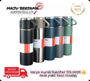 MB - Terlariss!! botol minum termos 500ml vacuum cup stainless flas gif box hampers 500ml termos cangkir 3 in 1