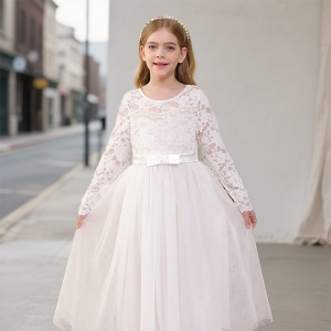 Flower Girl Dresses For Weddings Lace Vestidos Baby Girl Princess Dress Birthday Party Festive Bridesmaid Dress For kid 9-13Y