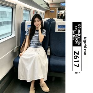XIANYIJIAO | Chân Váy A-Line Trắng Chống Nhăn Khô Nhanh