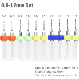 XCAN 10pcs PCB Drill Bit Set Micro Drills For Printed Circuit Board 1/8" Shank Mini CNC Drill Bits 0.1-3.175mm Drilling Tools