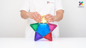 [Connetix Tiles] 28 Piece Light Star Pack - STEAM Educational Magnetic Tiles | Light-Up Tile