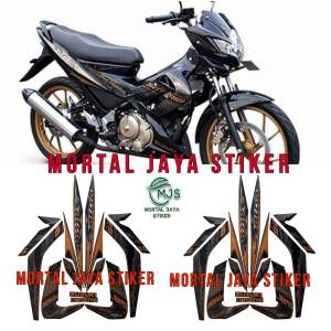 STIKER STRIPING LIS LES BODY SUZUKI SATRIA FU F150 2012 2013 SE SPESIAL EDITION HITAM GOLD