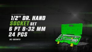 Kunci Set Soket Isi 24 pcs Gagang 1/2 inch DR. 8 - 32 mm (6 PT) Mata Sock Set TEKIRO