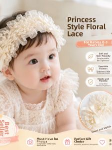 Photography Lace and Pearl Flower Headband Set