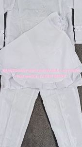 setelan gamis dobby perempuan putih usia 1-12 tahun