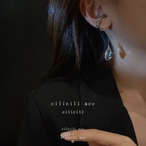 French Crystal Ear Bone Clip on Earrings Fashionable Minimalist Versatile No Piercing Required Womens Jewelry Accessory