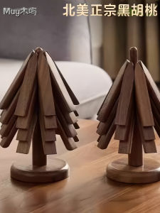 Thảm Tách Bằng Gỗ Đen Hickory North America Cách Nhiệt Chống Bỏng Chịu Nhiệt Độ Cao Thiết Kế Cây Nhỏ Đồ Trang Trí Nhà Cửa Sáng Tạo