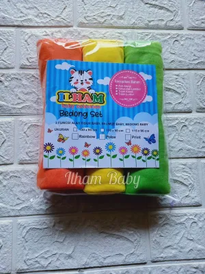 3 Pcs Bedong polos Ilham warna terbaru Uk. 115x90