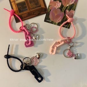 Creative Butterfly Keychain Couple Style Silicone Bag Car Keyring Pendant High Aesthetic Value Resin Cartoon Pattern Gift