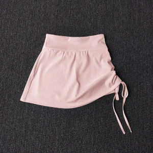 High Waist Running Skort for Women Drawstring & No Show Shorts Quick Dry Fake Two-Piece Yoga Skirt