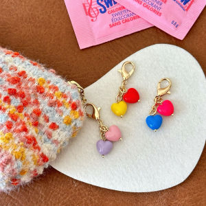 Original Handmade Mini Heart Shaped Coin Purse Zipper Earphone Mobile Phone Accessory Bag Hanging Decoration Piece