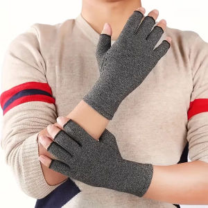1 Pair Fingerless Compression Gloves Outdoor Sports & Cycling Gloves Joint Protection Gloves - Suitable for Sports Work Fitn