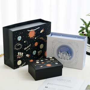 Cartoon Birthday Gift Box Empty Box Happy Birthday Kids Present Packaging Box Gift Box Cardboard Material Korean Style Wedding Supplies